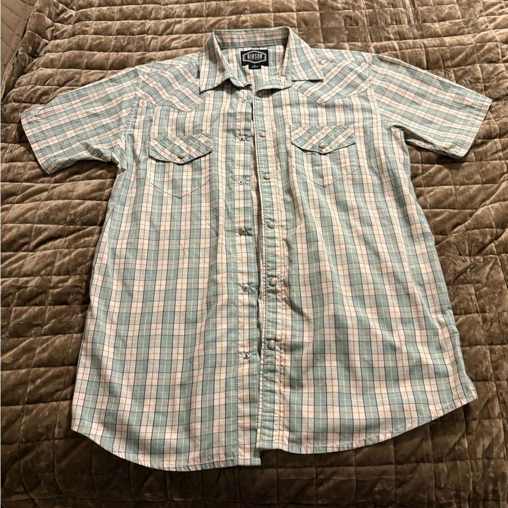 Gibson Men’s Snap Button Shirt – Plaid – Size Small